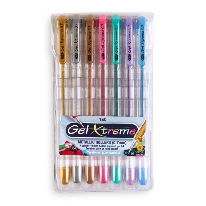 Yasutomo® Gel Xtreme Metallic Pens - Set of 7