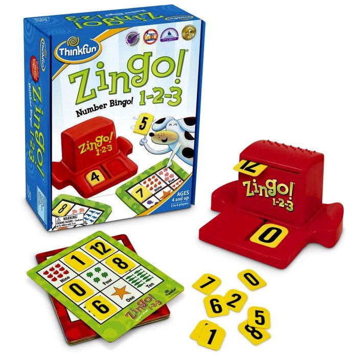Number　Bingo　Matching　Game　Zingo!®　1-2-3