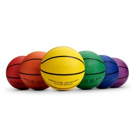 Nasco Colored Basketballs, 6 Balls - Junior Size 5